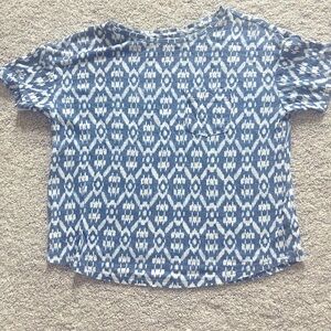 Old Navy Easy Crew Dark Blue Print Pocket T-Shirt